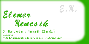 elemer mencsik business card